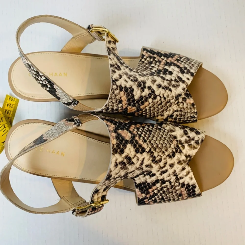 Cole Haan Philomena Grand Wedge Sandals 10.5B Snakeskin Print Leather 3